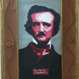 Retrato de Poe, realizado por los chicos del taller de artesanía